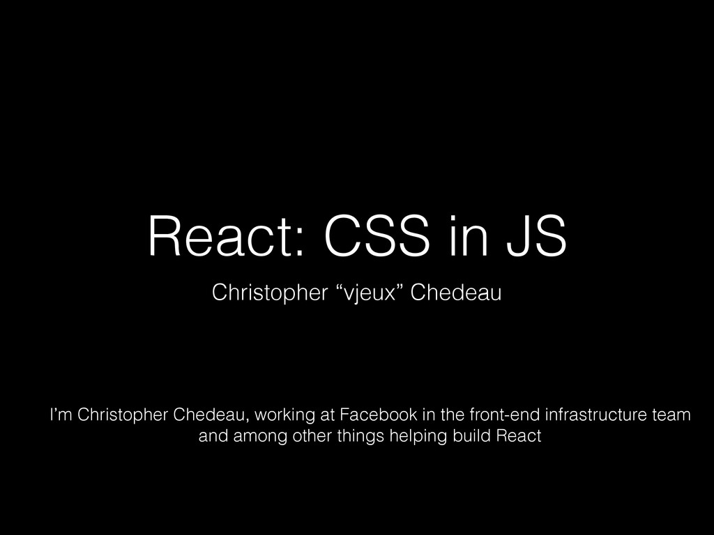 React: CSS in JS // Speaker Deck