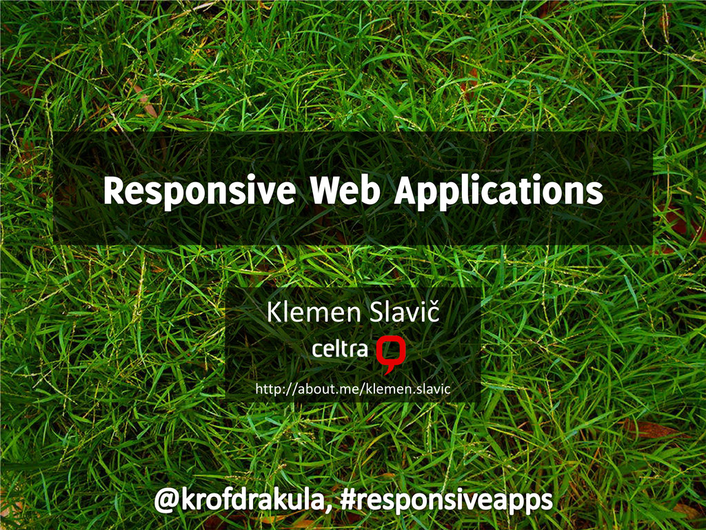 Responsive Web Applications title screen